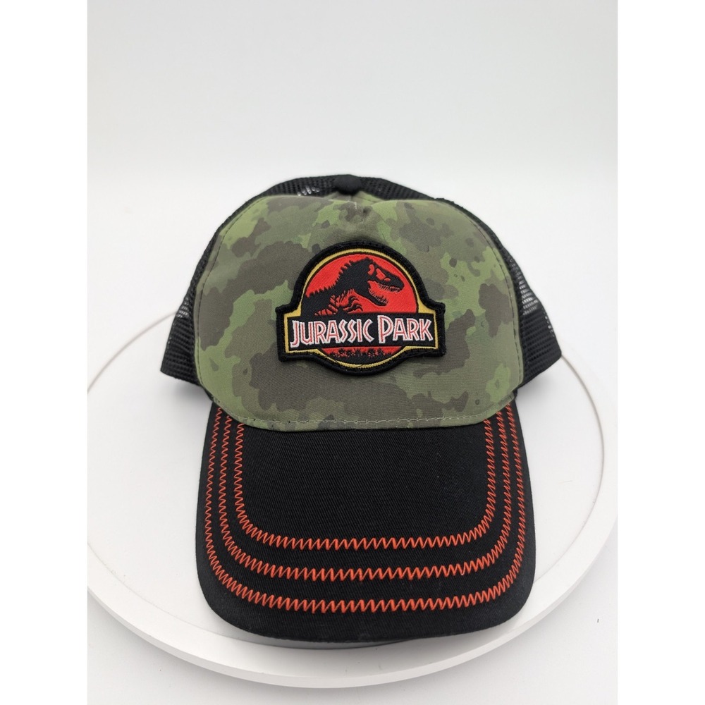 Jurassic Park Trucker Hat Camo Snapback Mesh Cap Universal Studios Logo New
